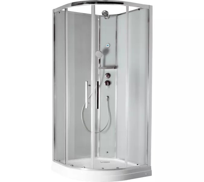 Душевая кабина четверть круга Timo Premium ILMA-909/901, Выбрать цвет: Хром, Выбрать размер: 100x100 , Внешний вид: без крыши