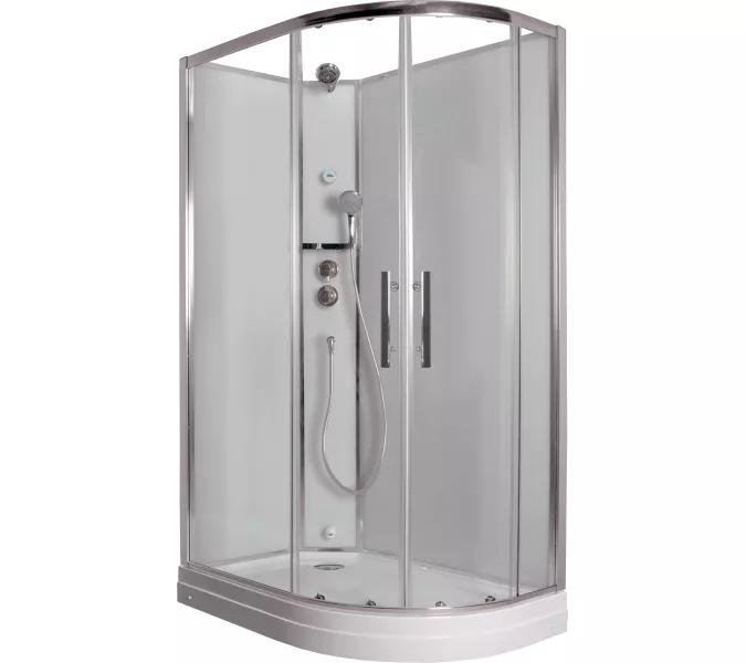 Душевая кабина асимметричная Timo Premium ILMA 902 L/R  120*80, Цвет стекла: прозрачное, Выбрать цвет: Хром, Ориентация: Левая