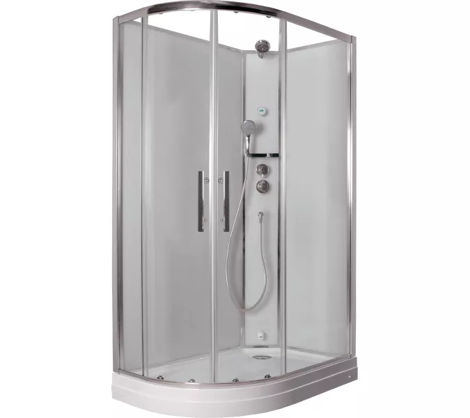 Душевая кабина асимметричная Timo Premium ILMA 902 L/R  120*80, Цвет стекла: прозрачное, Выбрать цвет: Хром, Ориентация: Правая 