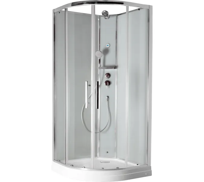 Душевая кабина четверть круга Timo Premium ILMA-909/901, Выбрать цвет: Хром, Выбрать размер: 90x90, Внешний вид: без крыши