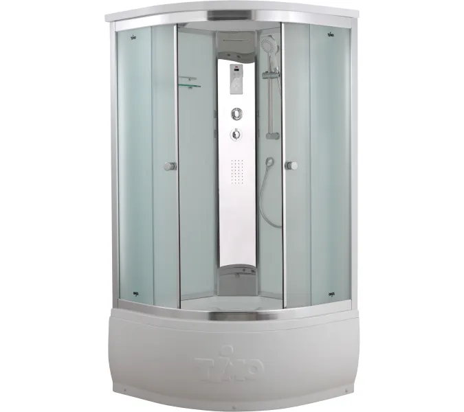 Душевая кабина четверть круга Timo COMFORT  T-8800/8890F, Цвет стекла: матовое, Цвет профиля: Хром, Тип поддона: Высокий, Выбрать размер: 100x100 , Комплектация: COMFORT, изображение 2