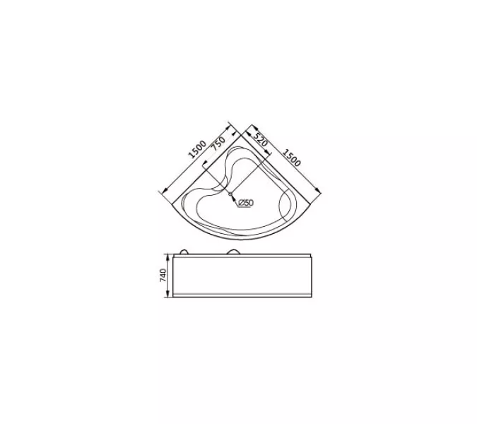 Акриловая гидромассажная ванна Gemy G9041  150*150, Комплектация: гидромассаж, хромотерапия, изображение 3