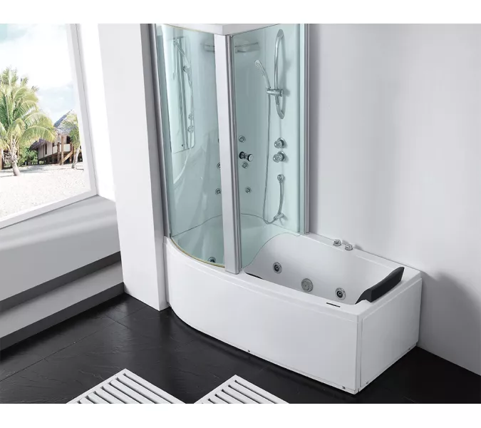 Акриловая ванна Gemy, Ориентация: Левая, Комплектация: гидромассаж, хромотерапия, изображение 2