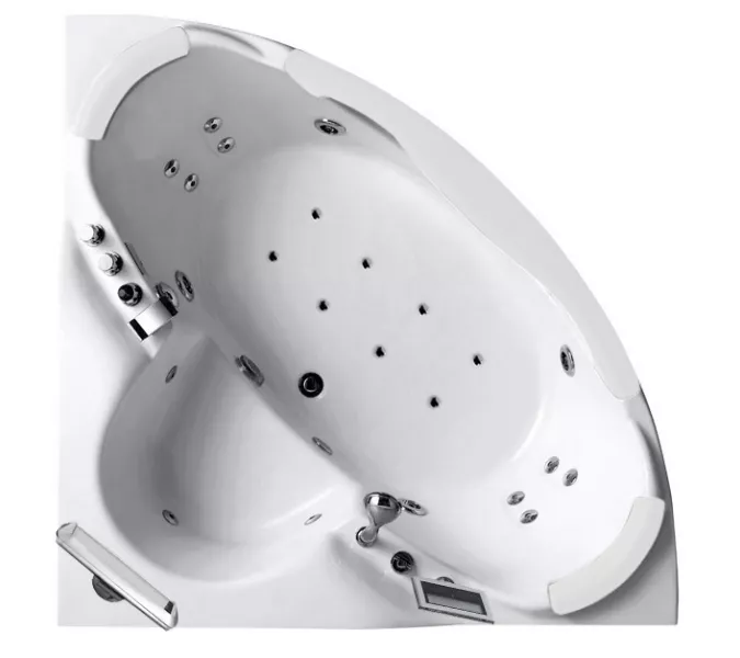 Акриловая гидромассажная ванна  Gemy G9025  155*155, Комплектация: гидромассаж, аэромассаж, электр.пульт хромотерапия, TV, изображение 3