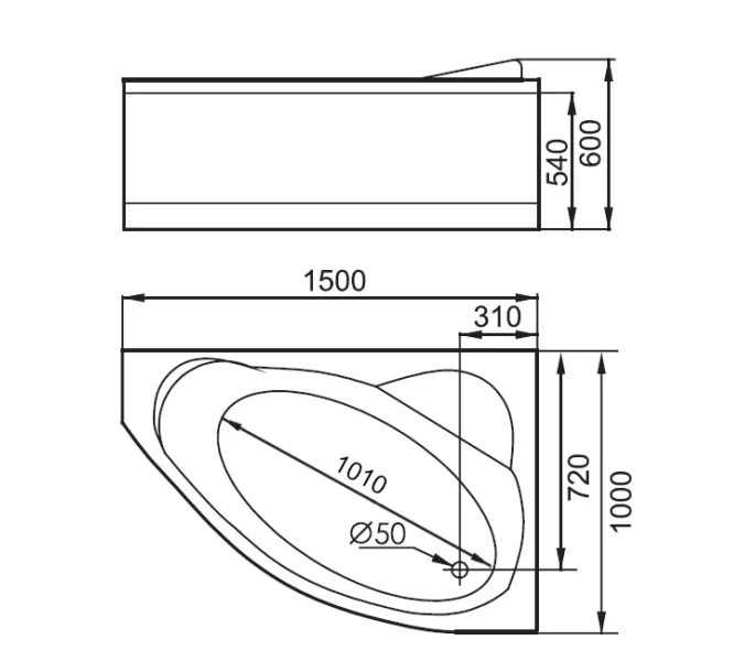 Акриловая гидромассажная ванна Gemy G9009 B, Ориентация: Правая, изображение 4