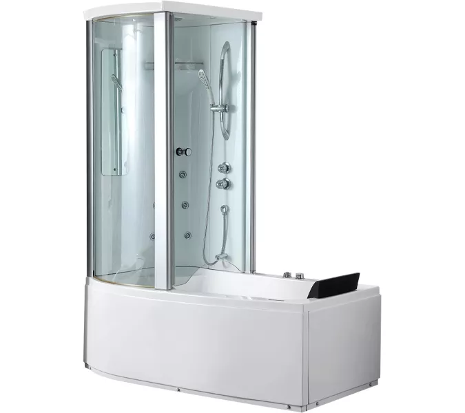 Акриловая ванна Gemy, Ориентация: Левая, Комплектация: гидромассаж, хромотерапия