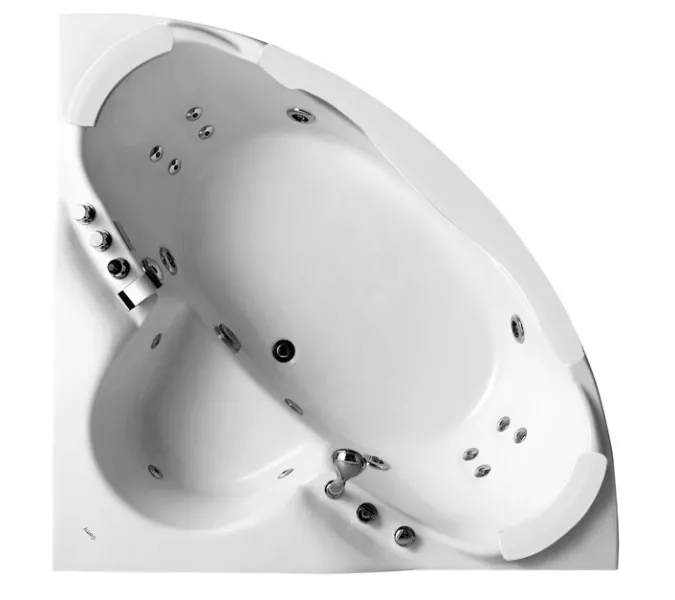 Акриловая гидромассажная ванна  Gemy G9025  155*155, Комплектация: гидромассаж, хромотерапия, изображение 3