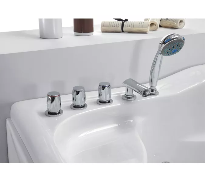 Акриловая гидромассажная ванна Gemy G9083, Ориентация: Правая, Комплектация: гидромассаж, аэромассаж, электр.пульт,хромотерапия, изображение 4