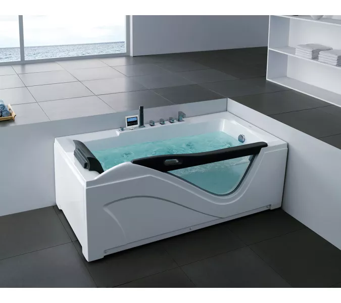 Акриловая гидромассажная ванна Gemy G9055, Ориентация: Правая, Комплектация: гидромассаж, аэромассаж, электр.пульт,хромотерапия, изображение 3