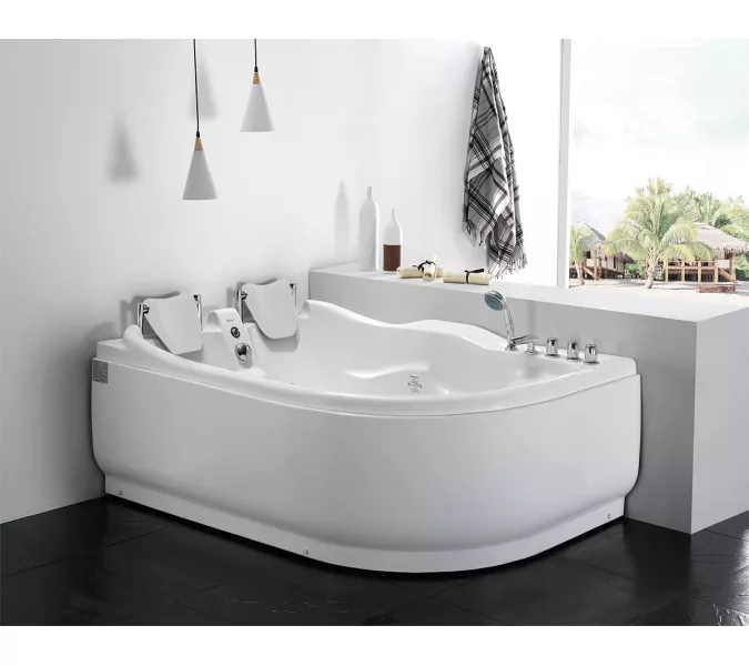 Акриловая гидромассажная ванна Gemy G9083, Ориентация: Левая, Комплектация: гидромассаж, хромотерапия, изображение 2