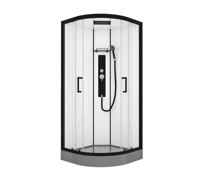 Душевая кабина четверть круга Black&White G8001 90х90 см, изображение 2