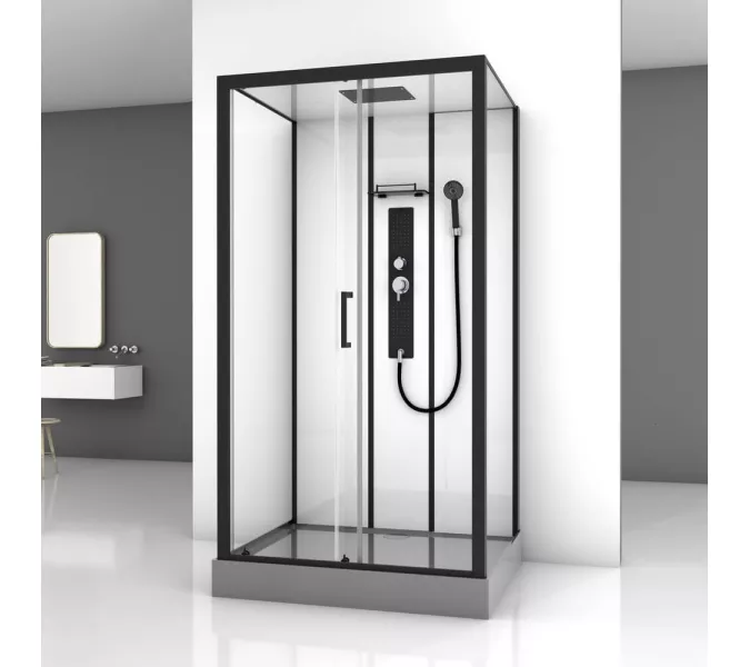 Душевая кабина  без пара Black&White G8008 прямоугольная  90х115, изображение 2