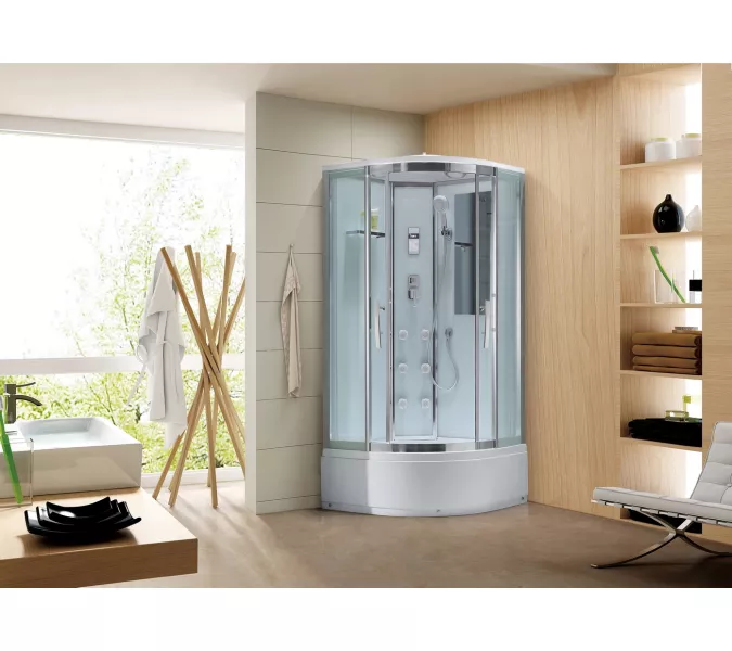 Душевая кабина четверть круга Black&White G5503 100х100 см, Выбрать размер: 100х100