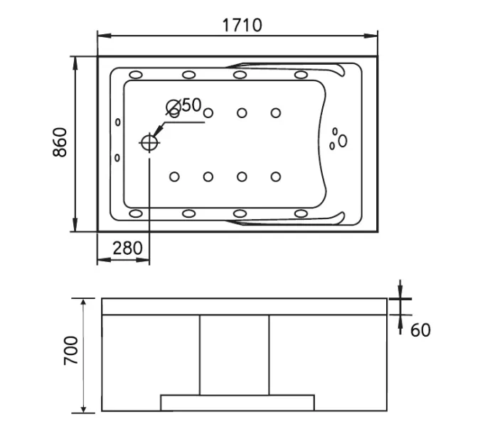 Акриловая гидромассажная ванна Gemy G9066 II, Ориентация: Левая, Комплектация: гидромассаж, аэромассаж, электр.пульт,хромотерапия, изображение 6