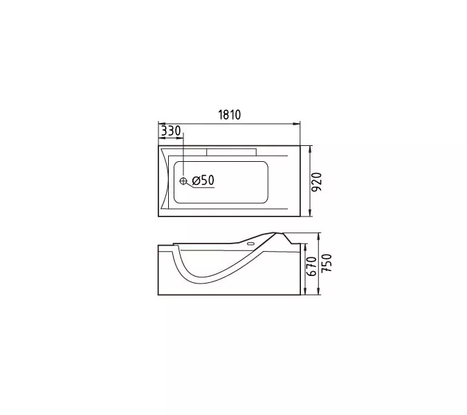 Акриловая гидромассажная ванна Gemy G9055, Ориентация: Левая, Комплектация: гидромассаж, аэромассаж, электр.пульт хромотерапия, TV, изображение 3