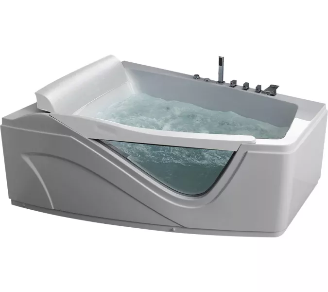 Акриловая гидромассажная ванна Gemy G9056, Ориентация: Левая, Комплектация: гидромассаж, хромотерапия