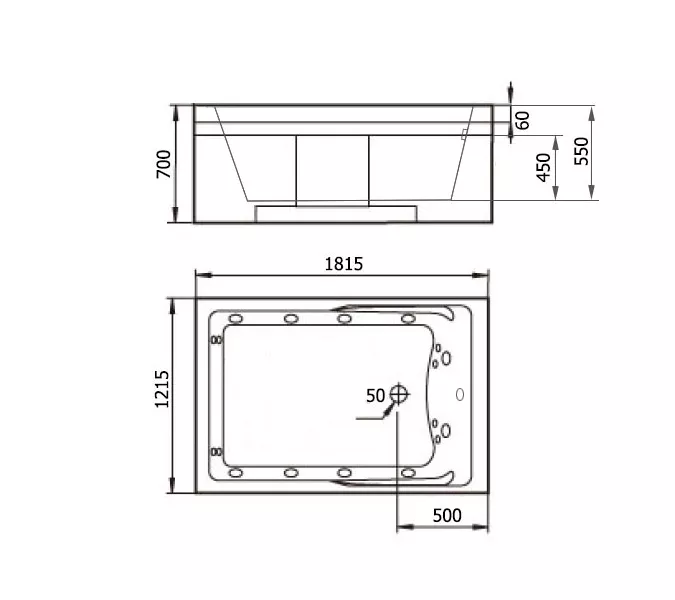 Акриловая гидромассажная ванна Gemy G9061, Ориентация: Левая, Комплектация: гидромассаж, хромотерапия, изображение 4