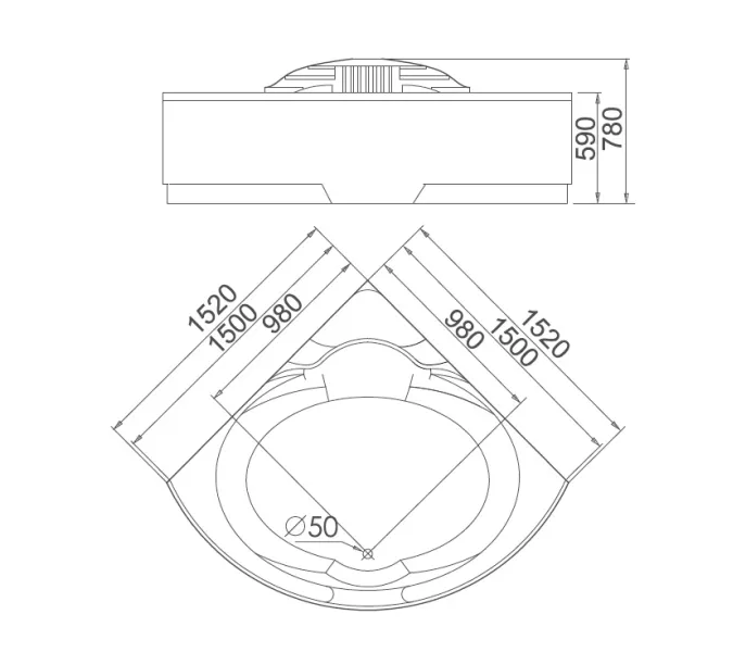 Акриловая гидромассажная ванна Gemy G9082  152*152, Комплектация: гидромассаж, аэромассаж, электр.пульт,хромотерапия, изображение 3