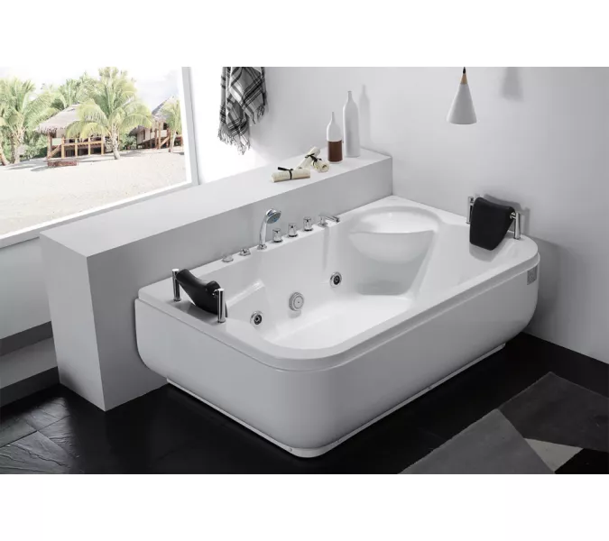 Акриловая гидромассажная ванна Gemy G9085, Ориентация: Правая, Комплектация: гидромассаж, хромотерапия, изображение 2