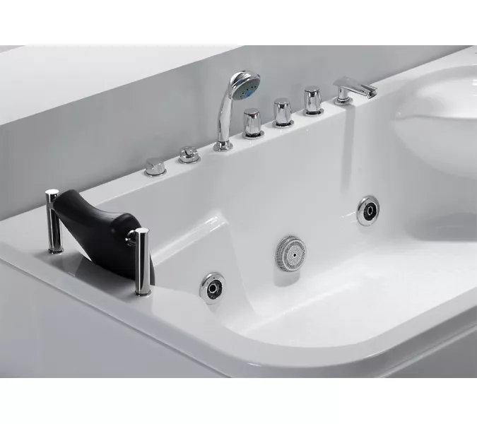 Акриловая гидромассажная ванна Gemy G9085, Ориентация: Правая, Комплектация: гидромассаж, хромотерапия, изображение 3