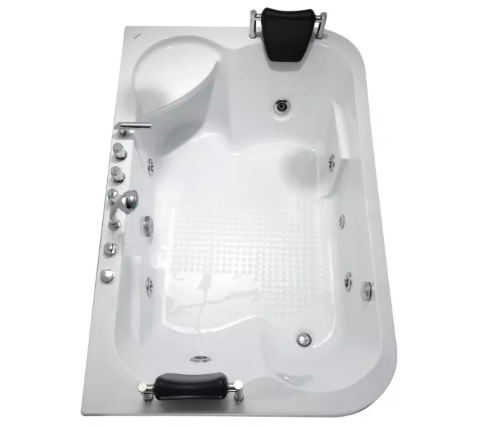 Акриловая гидромассажная ванна Gemy G9085, Ориентация: Правая, Комплектация: гидромассаж, хромотерапия, изображение 4