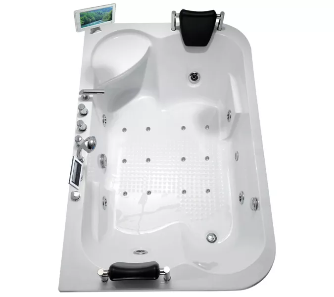 Акриловая гидромассажная ванна Gemy G9085, Ориентация: Левая, Комплектация: гидромассаж, аэромассаж, электр.пульт хромотерапия, TV, изображение 2