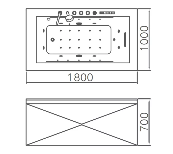 Акриловая гидромассажная ванна Gemy G9258  180*100, изображение 10