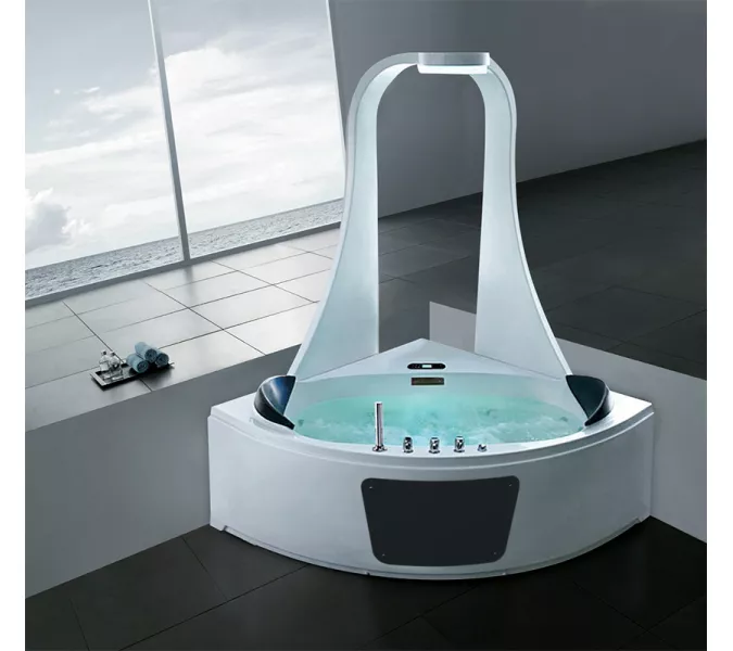 Акриловая гидромассажная ванна Gemy G9069, Выбрать размер: 151х151, Комплектация: гидромассаж, аэромассаж, электр.пульт,хромотерапия, изображение 2