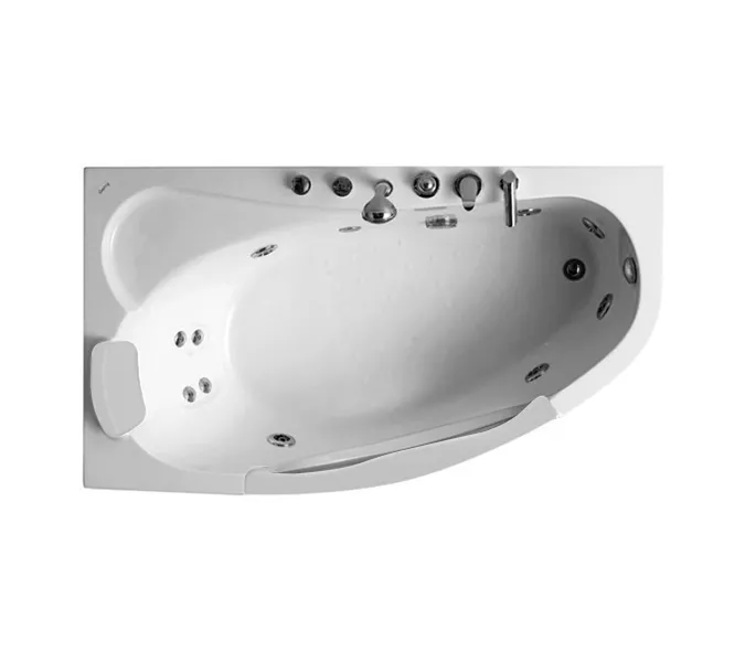 Акриловая гидромассажная ванна Gemy G9046, Выбрать размер: 960x1610, Ориентация: Левая, Комплектация: гидромассаж, хромотерапия, изображение 3