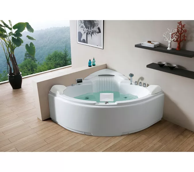 Акриловая гидромассажная ванна Gemy G9082  152*152, Комплектация: гидромассаж, аэромассаж, электр.пульт хромотерапия, TV, изображение 2
