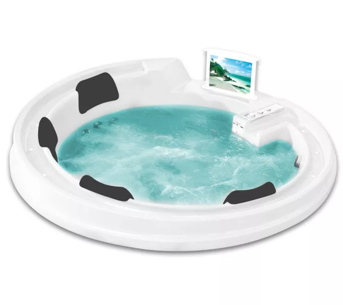 Акриловая гидромассажная ванна Gemy G9090  190*190, Комплектация: гидромассаж, аэромассаж, электр.пульт хромотерапия, TV