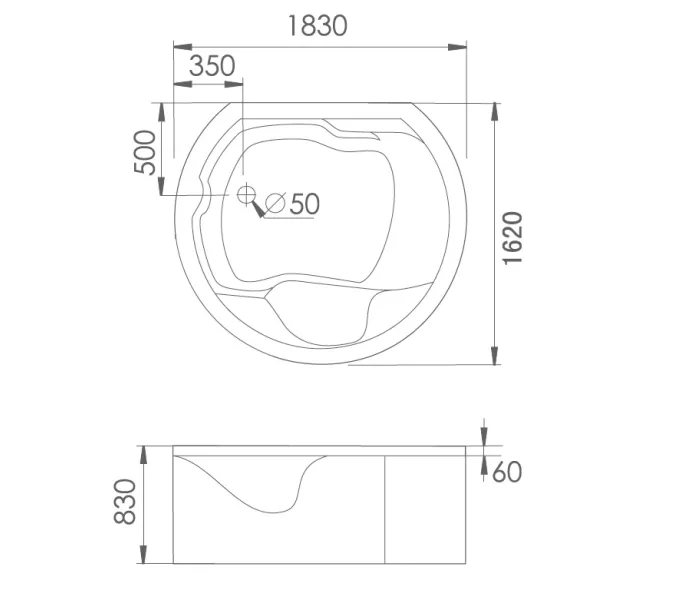 Акриловая гидромассажная ванна Gemy G9063, Комплектация: гидромассаж, аэромассаж, электр.пульт,хромотерапия, изображение 4