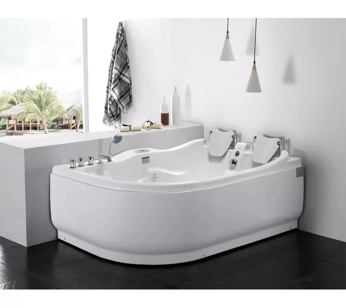 Акриловая гидромассажная ванна Gemy G9083, Ориентация: Правая, Комплектация: гидромассаж, аэромассаж, электр.пульт,хромотерапия, изображение 2