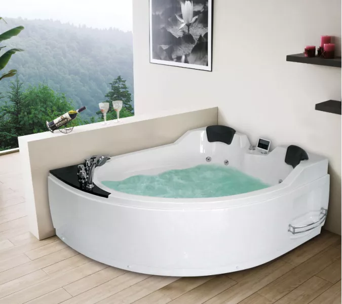 Акриловая гидромассажная ванна Gemy G9086, Ориентация: Правая, Комплектация: гидромассаж, аэромассаж, электр.пульт,хромотерапия, изображение 3