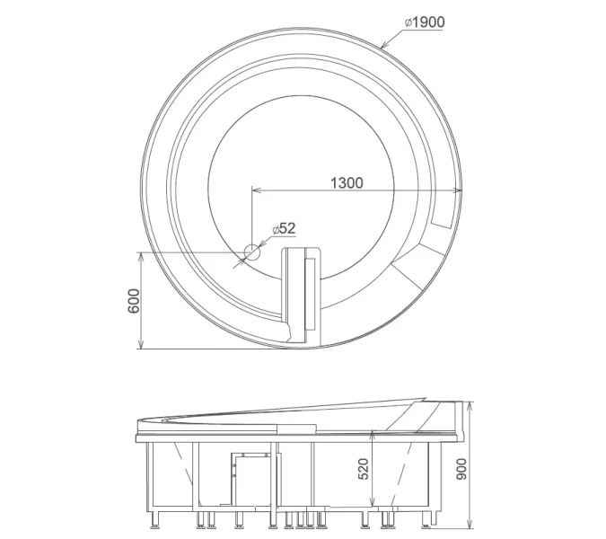Акриловая гидромассажная ванна Gemy G9090  190*190, Комплектация: гидромассаж, аэромассаж, электр.пульт хромотерапия, TV, изображение 5