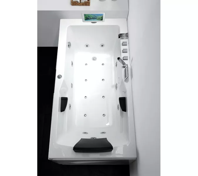 Акриловая гидромассажная ванна Gemy G9066 II, Ориентация: Левая, Комплектация: гидромассаж, аэромассаж, электр.пульт хромотерапия, TV, изображение 3