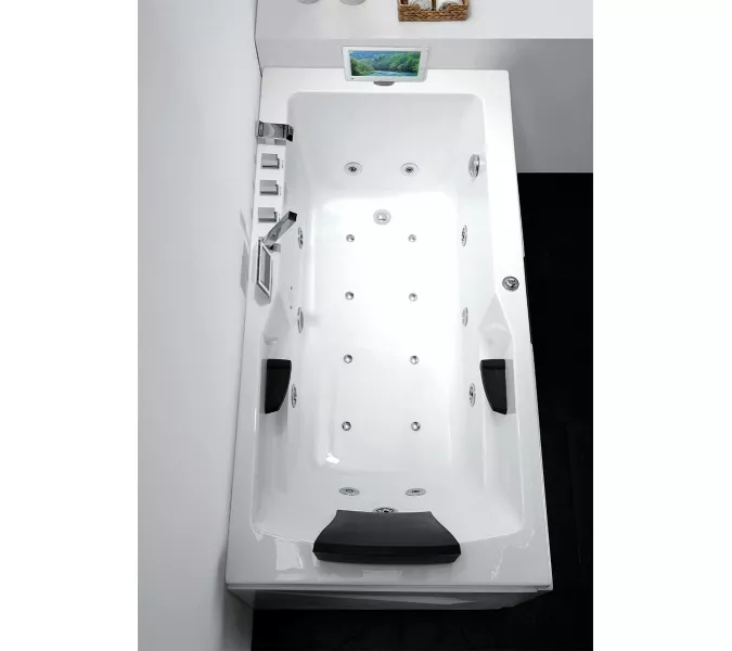 Акриловая гидромассажная ванна Gemy G9066 II, Ориентация: Правая, Комплектация: гидромассаж, аэромассаж, электр.пульт хромотерапия, TV, изображение 3