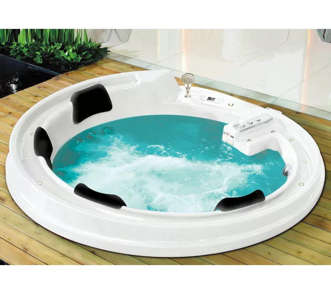 Акриловая гидромассажная ванна Gemy G9090  190*190, Комплектация: гидромассаж, аэромассаж, электр.пульт,хромотерапия, изображение 2