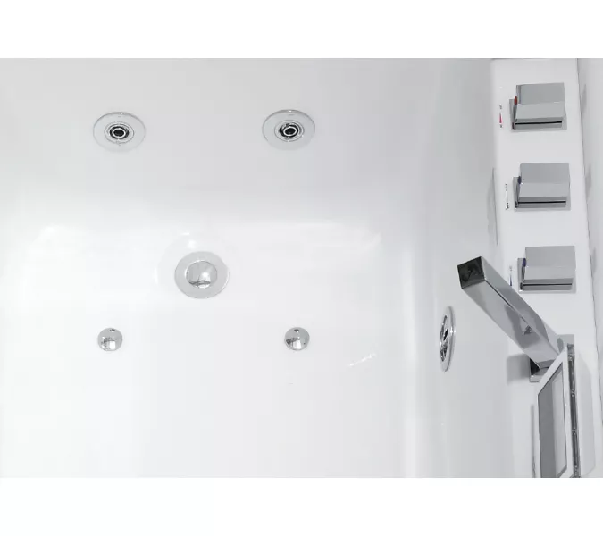 Акриловая гидромассажная ванна Gemy G9066 II, Ориентация: Левая, Комплектация: гидромассаж, аэромассаж, электр.пульт,хромотерапия, изображение 5