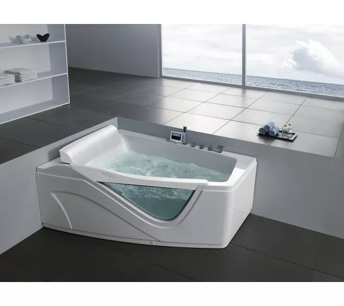 Акриловая гидромассажная ванна Gemy G9056, Ориентация: Левая, Комплектация: гидромассаж, аэромассаж, электр.пульт,хромотерапия, изображение 3
