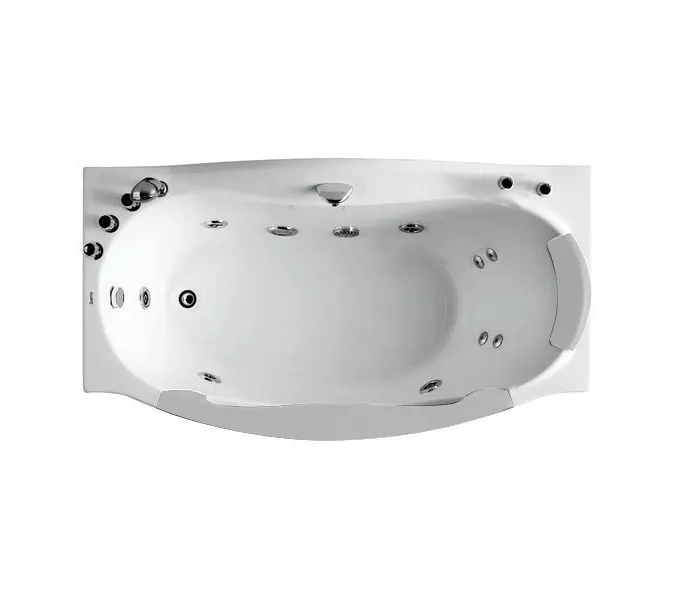 Акриловая гидромассажная ванна  Gemy G9072, Ориентация: Левая, Комплектация: гидромассаж, хромотерапия, изображение 3