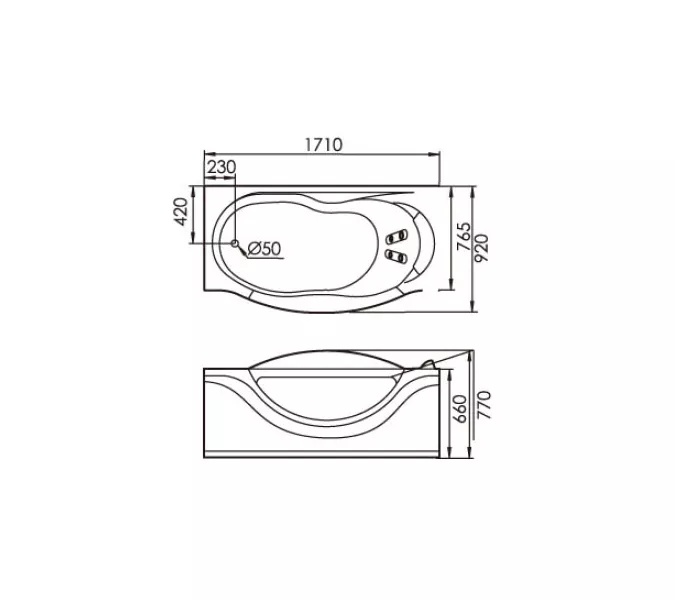 Акриловая гидромассажная ванна  Gemy G9072, Ориентация: Левая, Комплектация: гидромассаж, хромотерапия, изображение 4