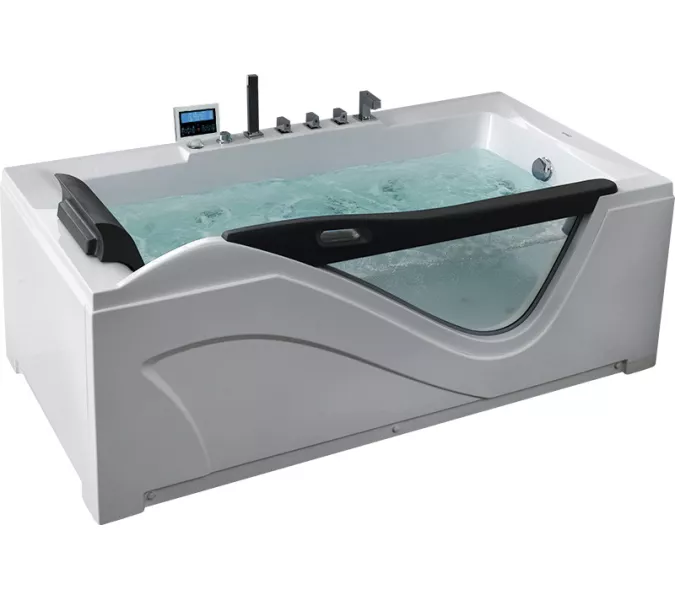 Акриловая гидромассажная ванна Gemy G9055, Ориентация: Правая, Комплектация: гидромассаж, аэромассаж, электр.пульт,хромотерапия