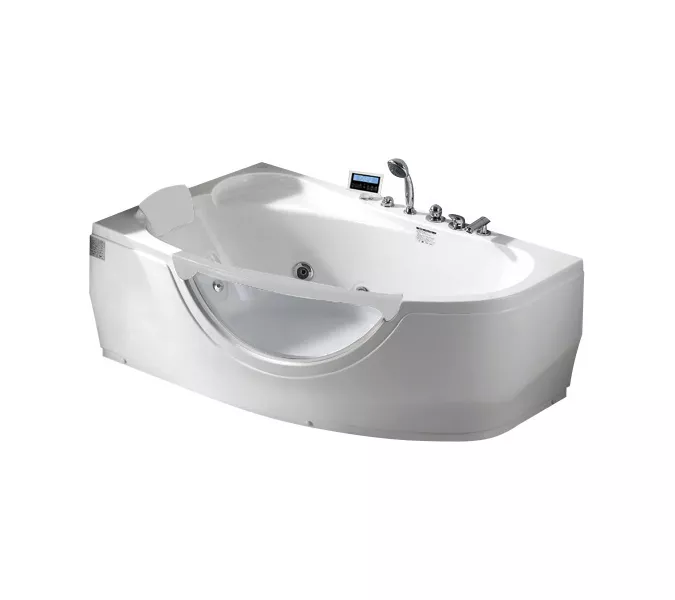 Акриловая гидромассажная ванна Gemy G9046, Выбрать размер: 990x1710, Ориентация: Левая, Комплектация: гидромассаж, аэромассаж, электр.пульт,хромотерапия