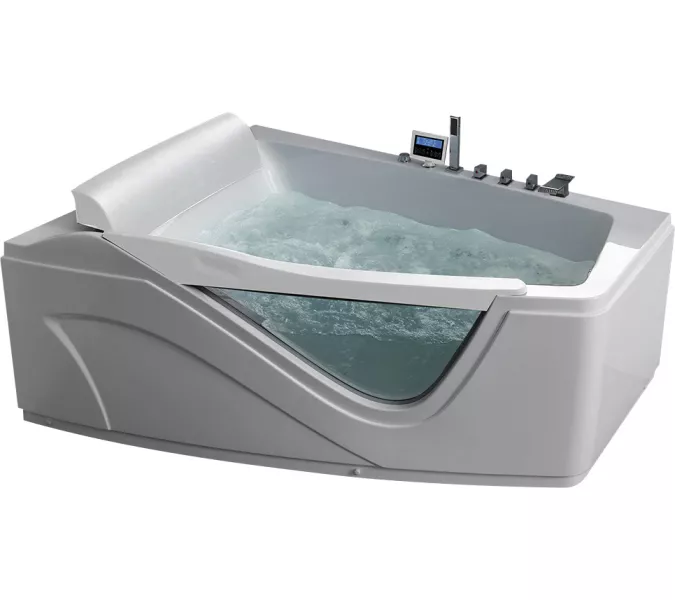 Акриловая гидромассажная ванна Gemy G9056, Ориентация: Левая, Комплектация: гидромассаж, аэромассаж, электр.пульт,хромотерапия