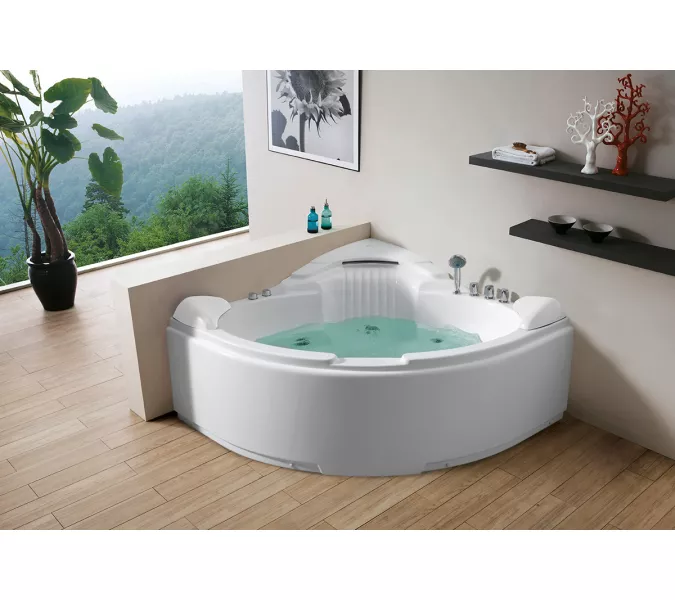 Акриловая гидромассажная ванна Gemy G9082  152*152, Комплектация: гидромассаж, хромотерапия, изображение 2