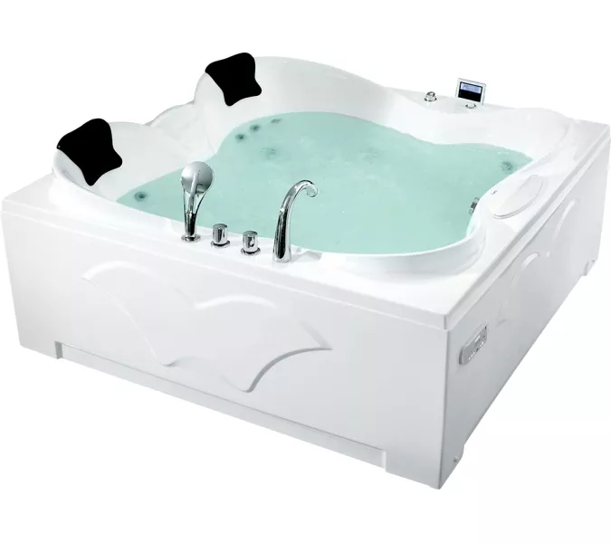 Акриловая гидромассажная ванна Gemy G9089, Ориентация: Левая, Комплектация: гидромассаж, аэромассаж, электр.пульт, хромотерапия, TV, CD/DVD