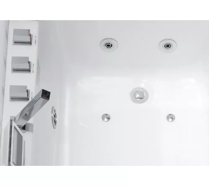 Акриловая гидромассажная ванна Gemy G9066 II, Ориентация: Правая, Комплектация: гидромассаж, аэромассаж, электр.пульт хромотерапия, TV, изображение 5
