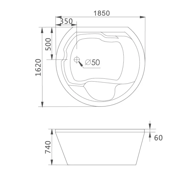 Акриловая гидромассажная ванна Gemy G9053, Комплектация: гидромассаж, хромотерапия, изображение 5