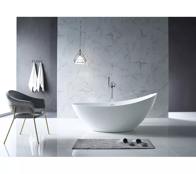 Акриловая ванна ABBER AB9233 184х80, Выбрать цвет: Белый, изображение 8